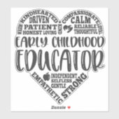 Sticker Enseignant de la petite enfance, enseignant de la  (Feuille)