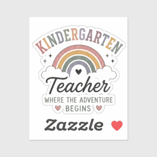 Sticker Enseignant de Maternelle Là Où L'Aventure Commence (Feuille)