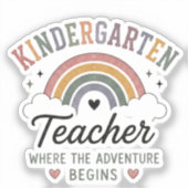 Sticker Enseignant de Maternelle Là Où L'Aventure Commence (Recto)