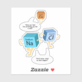 Sticker Enseignant en chimie Anniversaire Gag Science Geek (Feuille)
