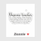 Sticker Enseignant en garderie, Fournisseur de garderies,  (Feuille)