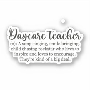 Sticker Enseignant en garderie, Fournisseur de garderies,