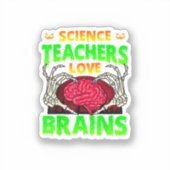 Sticker Enseignants Cerveaux Squelette Coeur main Hallowee (Recto)