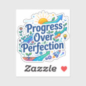 Sticker Enseignants Inspirants | Progrès Plutôt que Perfec (Feuille)