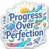 Sticker Enseignants Inspirants | Progrès Plutôt que Perfec (Recto)