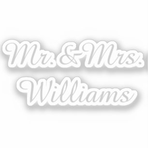 Sticker Enseigne de mariage personnalisée sur vinyle argen
