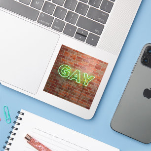 Sticker Enseigne néon gay illuminée SlipperyJoe lumineuse 