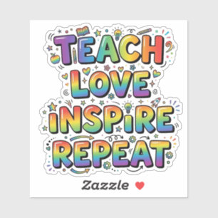 Sticker Enseigner Aimer Inspirer Répéter Remerciements aux