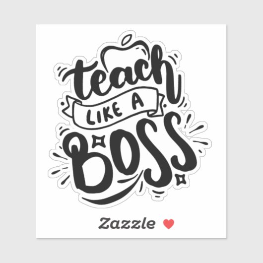 Sticker Enseigner comme un chef enseignant Ordinateur port (Feuille)