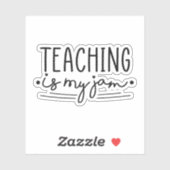 Sticker Enseigner est mon cadeau Jam Funny Enseignant élém (Feuille)