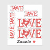 Sticker Ensemble 6 Texas Love Raider Red (Feuille)