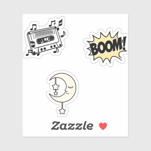 Sticker ensemble amusant - Conception colorée et l (Feuille)