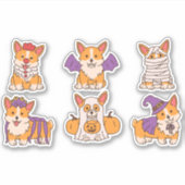 STICKER ENSEMBLE CORGI CUTE HALLOWEEN (Devant)
