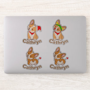 Sticker Ensemble Corgi personnalisé