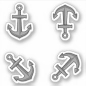 Sticker Ensemble d'Ancres pour bateaux à cartons (Devant)