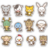 Sticker ensemble d'animaux (Devant)