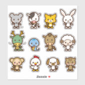 Sticker ensemble d'animaux (Feuille)