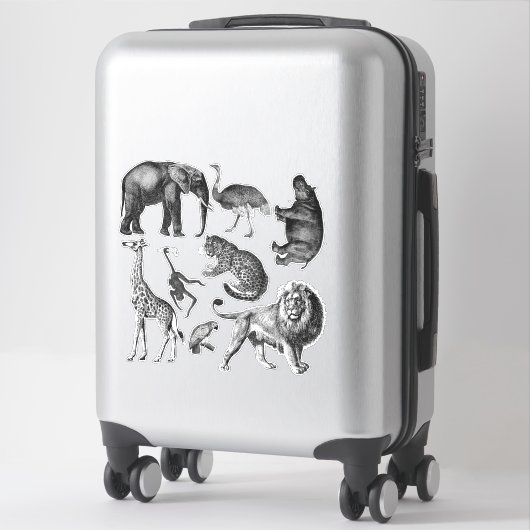 Sticker Ensemble d'animaux africains (Sur valise)