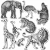 Sticker Ensemble d'animaux africains (Devant)