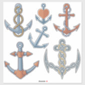 Sticker Ensemble d'autocollants Ancres (Feuille)