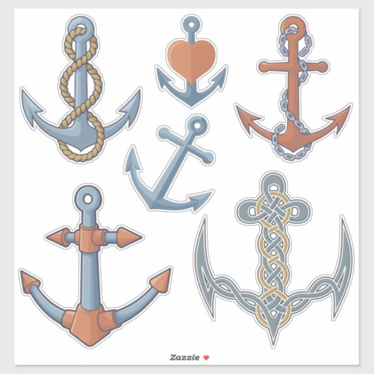 Sticker Ensemble d'autocollants Ancres (Feuille)