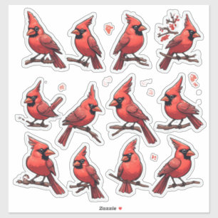 Sticker Ensemble d'autocollants Cardinal Rouge – Décoratio