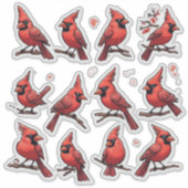 Sticker Ensemble d'autocollants Cardinal Rouge – Décoratio (Devant)