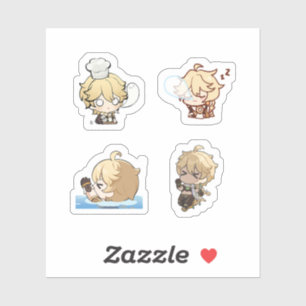 Sticker Ensemble d'autocollants Chibi Aether Genshin Impac