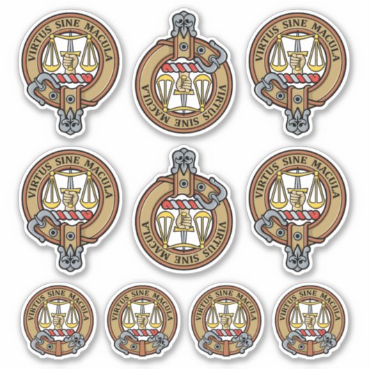 Sticker Ensemble d'autocollants Clan Russell Crest (Devant)