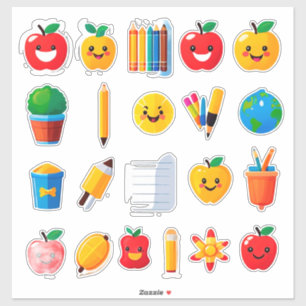 Sticker Ensemble d'autocollants colorés et mignons pour l'