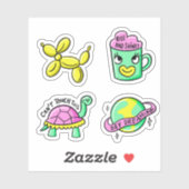 Sticker Ensemble d'autocollants cool funky (Feuille)