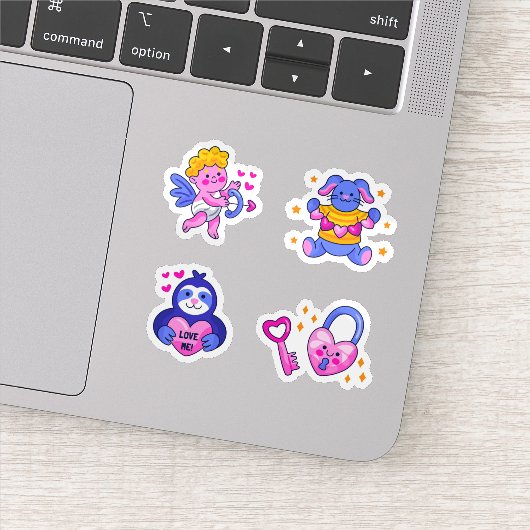 Sticker Ensemble d'autocollants d'amour mignon (Détail)