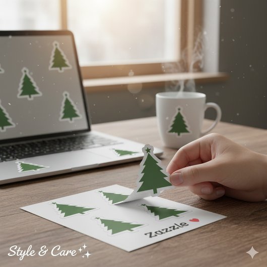 Sticker Ensemble d'autocollants d'arbre de Noël brillant e