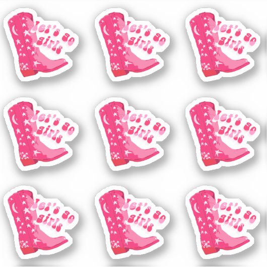Sticker Ensemble d'autocollants de bottes de cowgirl migno (Devant)