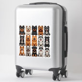 Sticker Ensemble d'autocollants de chiens avec visage déta (Sur valise)