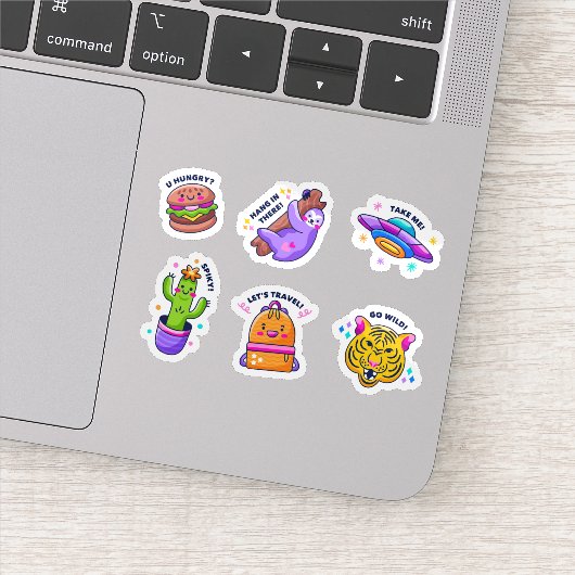 Sticker Ensemble d'autocollants de dessin amusant (Détail)