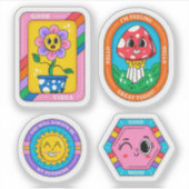 Sticker Ensemble d'autocollants de dessin animé rétro (Devant)