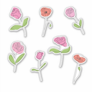 Sticker Ensemble d'autocollants de dessins au trait minima
