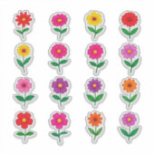 Sticker Ensemble d'autocollants de fleurs colorés (Devant)