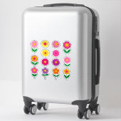 Sticker Ensemble d'autocollants de fleurs colorés (Sur valise)