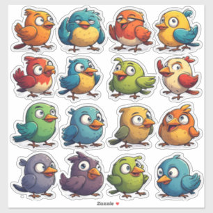 Sticker Ensemble d'autocollants de la nature sur les oisea