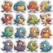 Sticker Ensemble d'autocollants de la nature sur les oisea (Devant)
