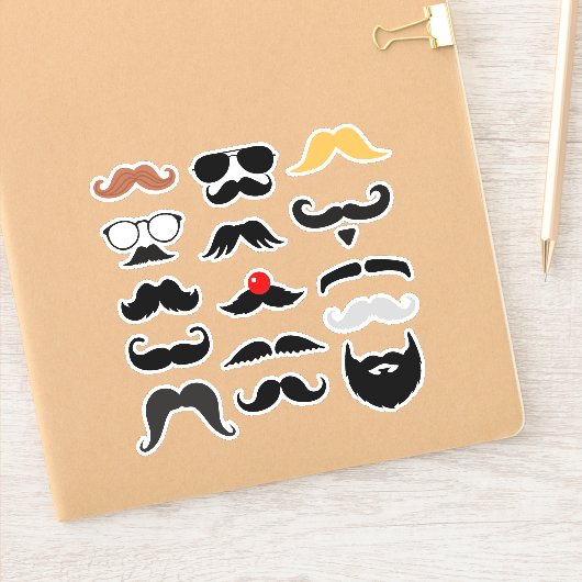 Sticker Ensemble d'autocollants de moustache expressifs Fu (Carnet)