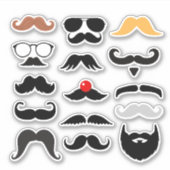 Sticker Ensemble d'autocollants de moustache expressifs Fu (Devant)