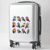 Sticker Ensemble d'autocollants de perroquet coloré – Oise (Sur valise)
