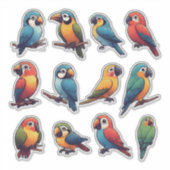 Sticker Ensemble d'autocollants de perroquet coloré – Oise (Devant)