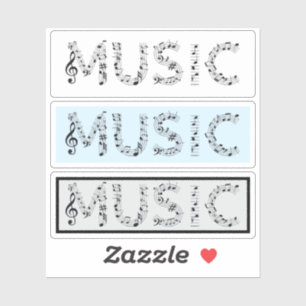 Sticker Ensemble d'autocollants de typographie musicale