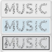 Sticker Ensemble d'autocollants de typographie musicale (Devant)