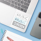 Sticker Ensemble d'autocollants de typographie musicale (Ordinateur portable avec iPhone)
