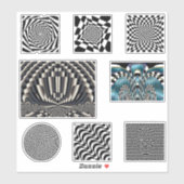 Sticker Ensemble d'autocollants d'illusion d'optique (Feuille)